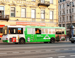 TMG Leroy Merlin наружная реклама на транспорте Петербург